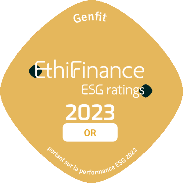 Gold Medal from Ethifinance for the 2023 ESG rating based on the 2022 activity.